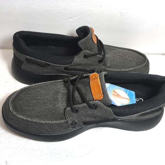 Ortho Comfort Men’s Casual Dark Gray Canvas Lace Up Loafer With Arch Support 10M - Picture 3 of 9